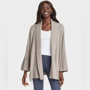 A New Day Knit Wrap Jacket Tan One Size